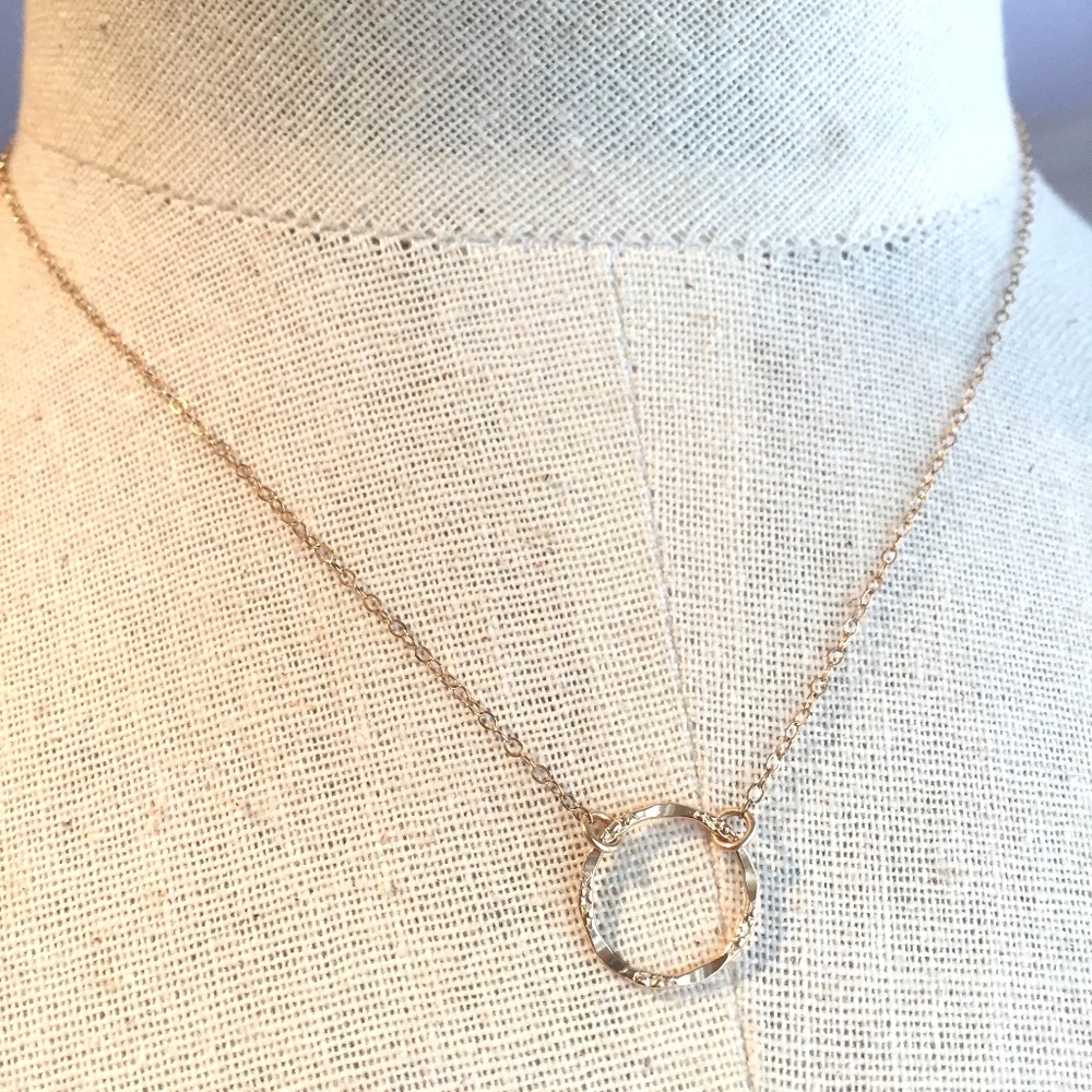 14K gold/sterling silver Tiny Karma Necklace